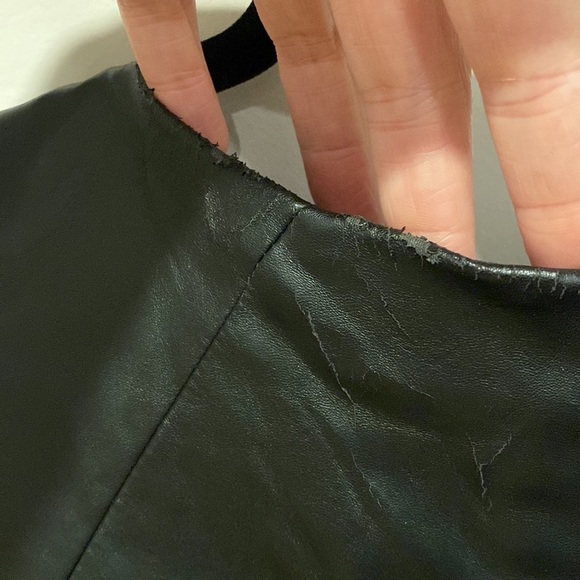 Vintage Betsey Johnson Faux Leather and Lace Sleeveless Black Punk Dress - Picture 7 of 8